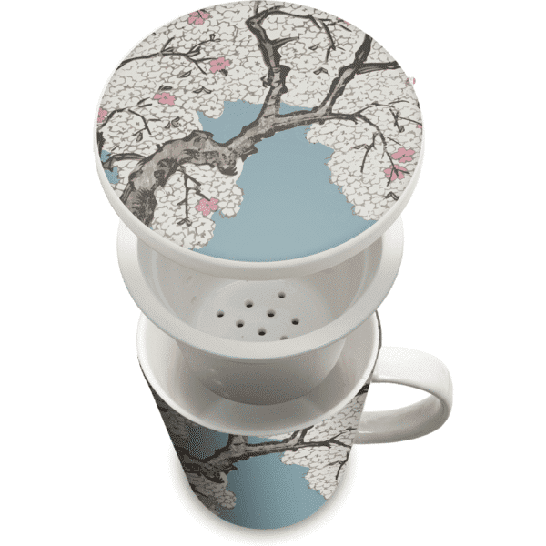 Tisanière - Fleurs d'amandier + filtre porcelaine – Image 2