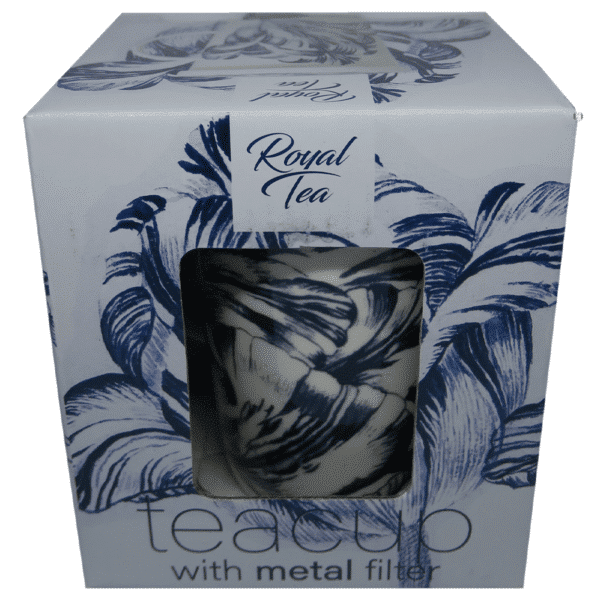 Tisanière - Motifs Floraux Bleus + filtre inox – Image 2