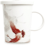Tisanière - Grue japonaise blanc + filtre porcelaine