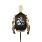 Veste Bombers Sukajan - Motif brodé Grue Gold Black Japon – Image 2