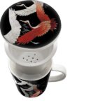 Tisanière - Grue japonaise noir + filtre porcelaine – Image 2