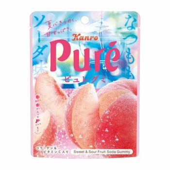 KANRO – Puré Gummy Fresh White Peach Soda – 52g
